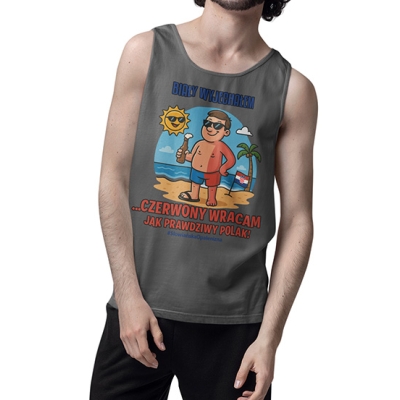 TANK TOP WAKACYJNY Biały Wyjechałem
